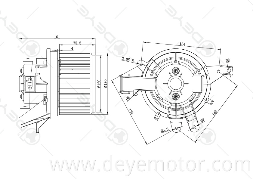 77367854 permanent car 12v motor blower for Jeep Renegade